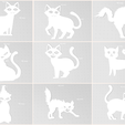 Collage-2022-08-26-13_54_31.jpg Cat Silhouette, Set of 9 Cats, Scared Cat, Cat Outline, Stencil