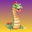 Snake-Toy-1.png Cartoon Dragon-headed Serpent Toy