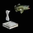 Bass-trophy-28.png Largemouth Bass / Micropterus salmoides fish in motion trophy statue detailed texture for 3d printing