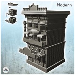 1-PREM.jpg STL file Modern multi-storey store with large canopy and exterior signs (10) - Downtown Modern WW2 WW1 World War Diaroma Wargaming RPG・3D printable model to download