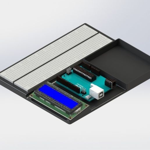 Télécharger fichier STL Support Arduino avec breadboard et LCD 16x2 ...