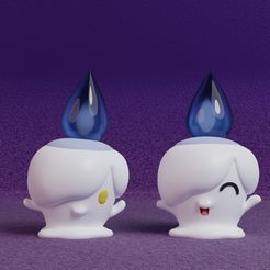 litwick-render.jpg Файл STL Покемон - Литвик с 2 позами・Дизайн 3D-печати для загрузки3D