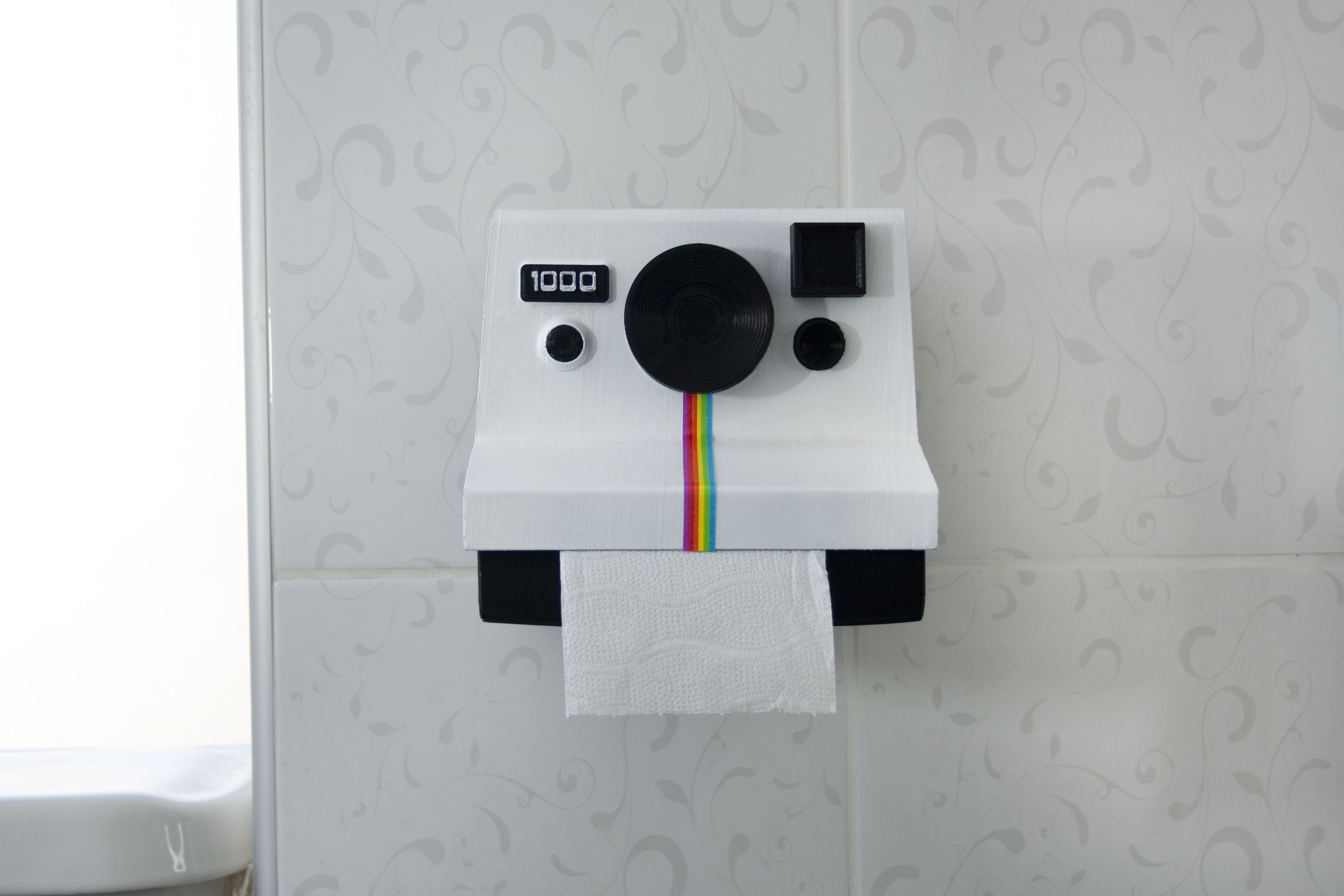 Retro Camera POLAROLL Polaroid Toilet Paper Roll Holder Home Deco Tissue Box 
