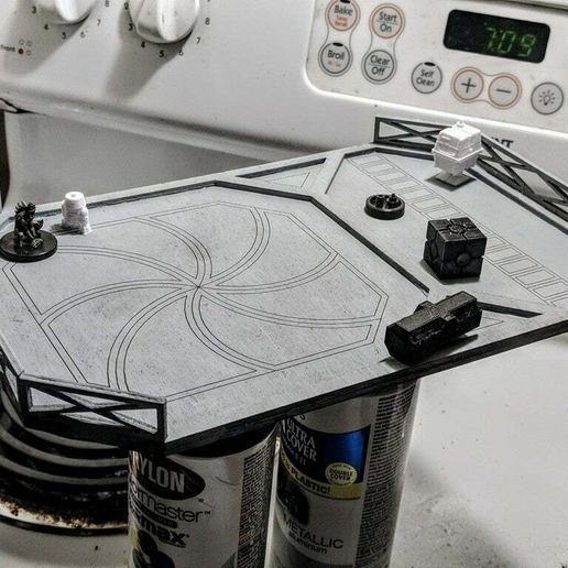 Laser cut MDF Star Wars Legion launch pad - 3D model önizlemesi