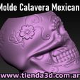 molde-calavera-mexicana-3.jpg Mexican Skull Pot Mold