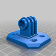GoPro_plate_with_mount.png Soporte universal para barra de sonido de techo/pared (estilo gopro)