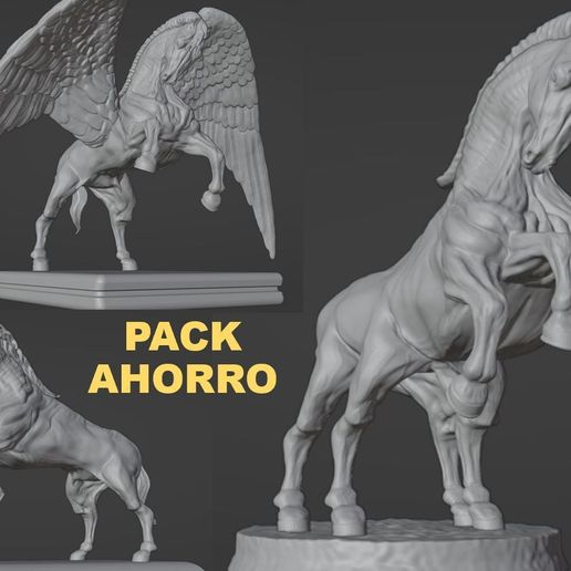 Horse, Pegasus and Sleipnir 3D model