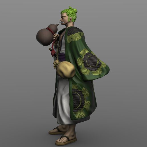 🍢 RORONOA ZORO ONE PIECE WANO KUNI 3Dprint model (with