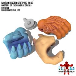 MOTUO HINGED GRIPPING HAND MASTERS OF THE UNIVERSE ORIGINS FOR SALE NON COMMERCIAL USE Fichier OBJ Motu Origins Hinged Gripping Hand pack・Idée pour impression 3D à télécharger