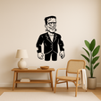 7bop8h.png Frankenstein's Monster Frankensteins Monster Mad Scientists Lab Coat Wall Art Framed