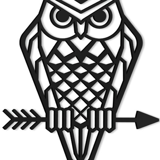 OWL WALL SCULPTURE 2D 3D model