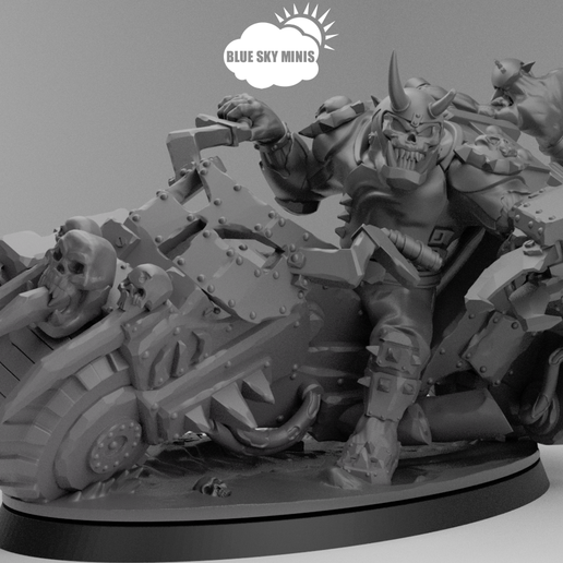 ⚔ Orc Boss on Bike・ 3D File for ・Cults