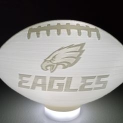 IMG_20230121_221109957.jpg STL file Philadelphia Eagles FOOTBALL LIGHT, TEALIGHT, READING LIGHT, PARTY LIGHT・3D printable model to download