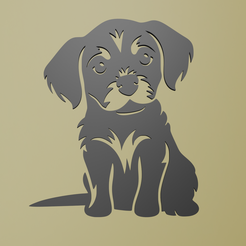 Puppy-2.png STL file Puppy Wall Art・Design to download and 3D print