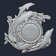 1b.png Dolphins Clock - 3D STL file for CNC