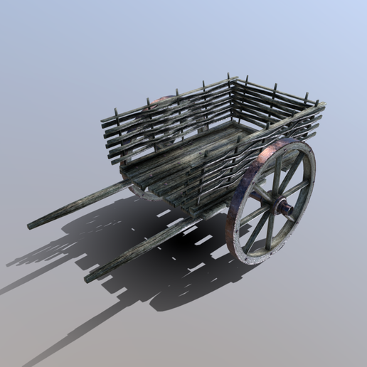 Medieval Wattle Cart - 3D model önizlemesi