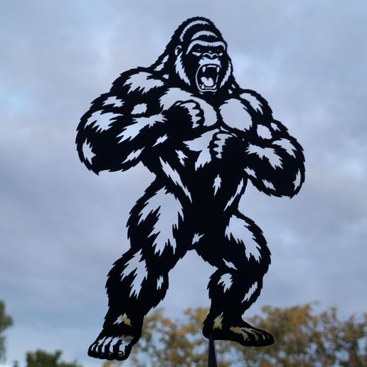 Gorilla Chest Beating Wall Art Decor