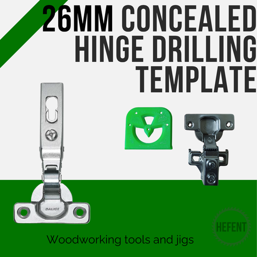 26mm Concealed Hinge Drilling Template | Plantilla bisagra oculta 3D model