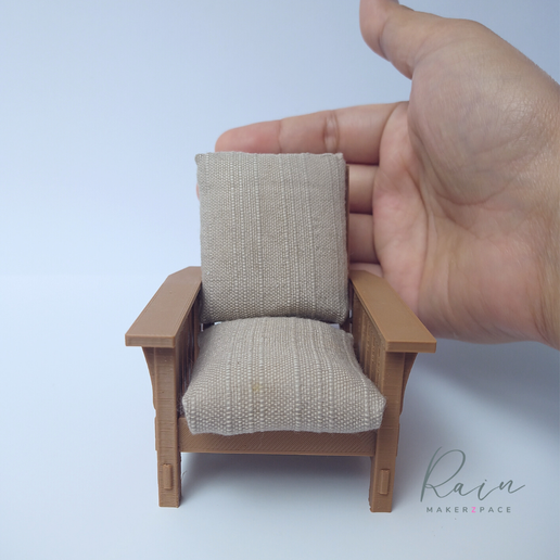 STL file Reclining Morris Chair Dollhouse Miniature・3D printable design ...