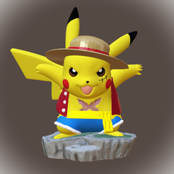 pikachu-luffy.png Archivo STL Pikachu Luffy One Piece・Plan de impresión en 3D para descargar, ArnaudCbt