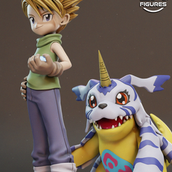1.png 3D file Matt and Gabumon - Digimon・3D printable model to download