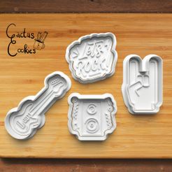Bild.jpg Archivo 3D Juego de cortapastas de música rock 0405・Modelo para descargar y imprimir en 3D
