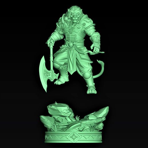pathfinder-2e-catfolk-fighter-4.jpg Catfolk Fighter Statue- Pathfinder 2e