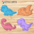 DINOSAURIOS.png Dinosaurs cookie cutters for fondant clay doughs - Cookies