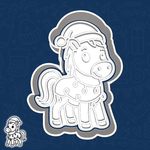 07-1.jpg Weihnachten | Neujahr Ausstechformen - "Pferd" Symbol des Jahres 2026 Set / Bündel - 6 Stück