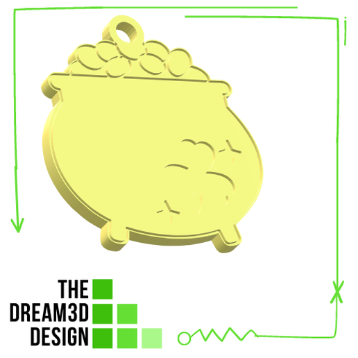 POT OF GOLD KEYCHAIN 3D model