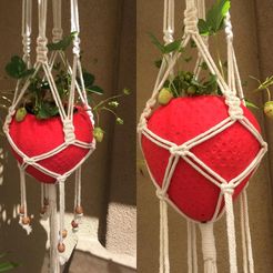 strawberrys.jpg Archivo STL Jardinera colgante de fresas・Diseño para descargar y imprimir en 3D