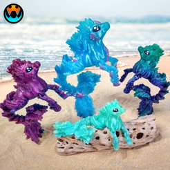 4.png Hippocampus Seepferdchen, artikulierendes Print-In-Place Fabelwesen, Cinderwing3D