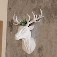 deer-planter-1.png Deer head planter flower vase wall mounted 3d print STL file
