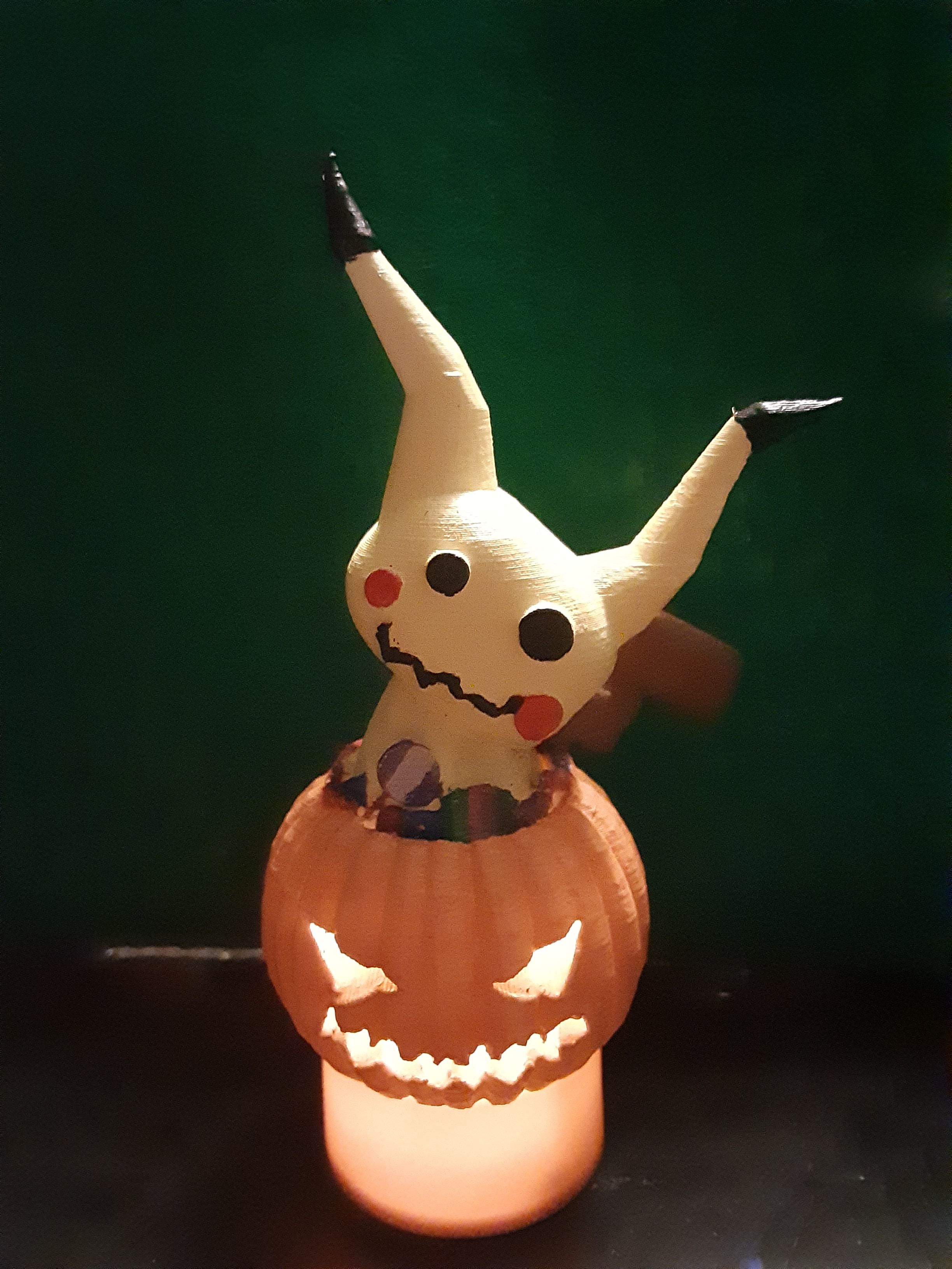 Download STL file Pokemon Mimikyu Pumpkin Halloween Candle Decoration ...