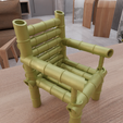 HighQuality4.png 3D Bamboo Chair Decor and Toy with 3D Stl Files and Gift for Kids & Home and Living, Kids Toy, Bamboo Decor, 3D Printing, Bamboo Art