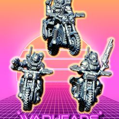 ShootingBikes.jpg 3D file Speedway Bikers with Guns! (3 bikers)・3D printing template to download