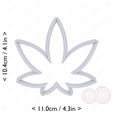 weed_leaf~3.75in-cm-inch-top.png Высечка для печенья "Листья травы" 3,75 дюйма / 9,5 см