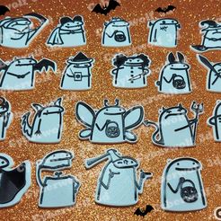 1-flork.jpg STL-Datei Schlüsselanhänger / keychain , 20 FLORKS HALLOWEEN・Modell zum Herunterladen und 3D-Drucken