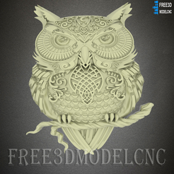 1.png owl 3D STL Model for CNC Router Engraver Carving Machine Relief Artcam Aspire cnc files ,Wall Decoration