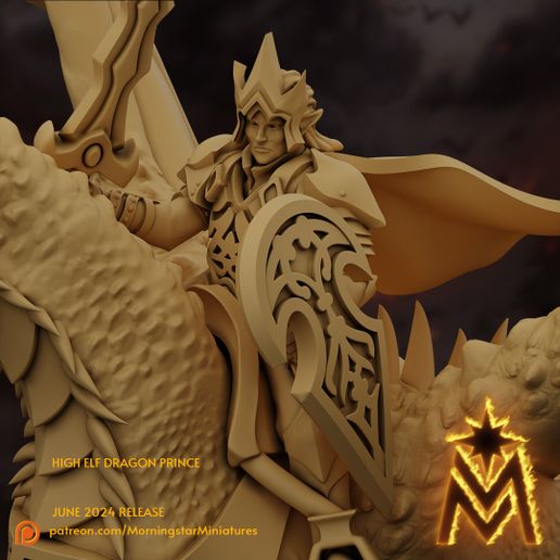 3-High-Elf-Dragon-Prince-32mm-Close-up-1.jpg High Elf Dragon Prince | Presupported Miniature