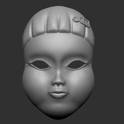 mask.png OBJ-Datei Tintenfisch Spiel Puppe Maske mit Loch zu binden Seil (niedrige Stützen)・3D-druckbares Modell zum Herunterladen