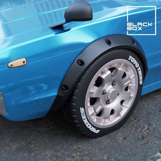 a3.jpg Fichier STL Jeu de roues Old School Rally 2 offsets et 2 pneus・Objet pour impression 3D à télécharger, BlackBox