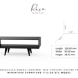 scandinavian-AMARA-inspired-MID-CENTURY-COFFEE-TABLE-MIniature-Furniture.png Amara-inspired Mid Century Coffee Table With Open Shelf, Miniature Table, Mini Furniture, Dollhouse Furniture