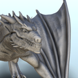 9.png Fichier STL Dragon sur le sol (+ version pré-supportée) (5) - Darkness Chaos Medieval Age of Sigmar Fantasy Warhammer・Design imprimable en 3D à télécharger, Hartolia-Miniatures