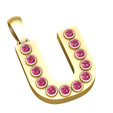 goal.png "Pingente de ouro inicial U - Colar de alfabeto personalizado com pedra de rubi"