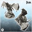 4.jpg Winged dragon on rock and human skulls on spikes (10) - Fantasy Medieval Dark Chaos Animal Beast Undead
