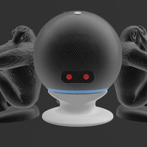 STL file Suporte Alexa Echo Dot 4a e 5a Geração 3 Wise Monkeys 🍎 ・3D ...