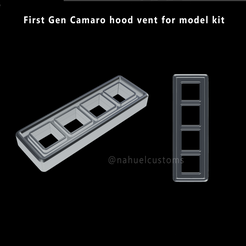 camaro-hood-vent.png STL file First Gen Camaro hood vent for model kit・3D print design to download