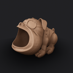 97B9D08E-9998-40B9-98ED-3833A2A2EACC.png STL file Bulldog Vase・3D printing template to download