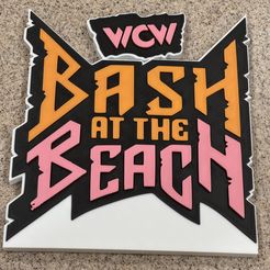 2x BASH AT THE BEACH (WCW) Logo Display by MANIACMANCAVE3D